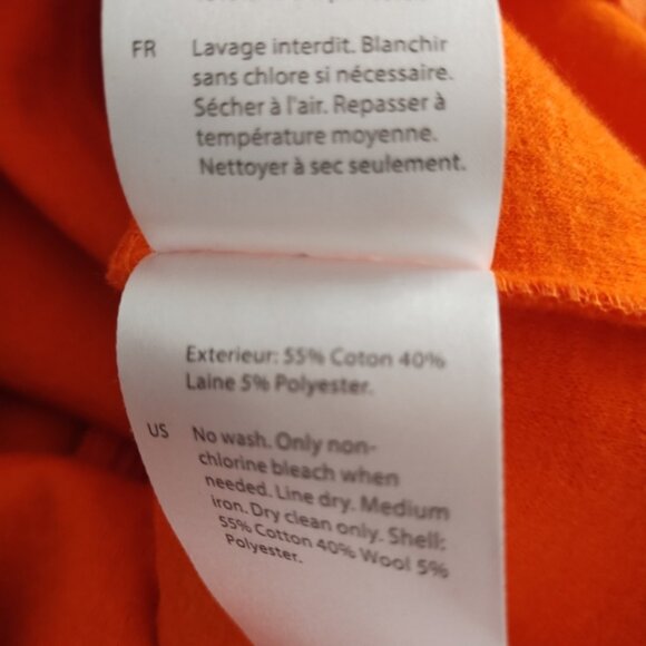 New COS Orange Cotton Wool Padded Shoulder Dress XS - Picture 8 of 9